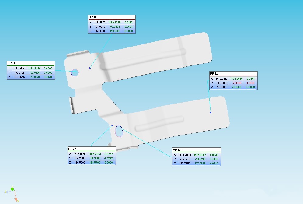 三坐標(biāo)測(cè)量機(jī)Rational DMIS軟件用RPS基準(zhǔn)點(diǎn)建立坐標(biāo)系(圖2) 三坐標(biāo)測(cè)量機(jī)Rational DMIS軟件用RPS基準(zhǔn)點(diǎn)建立坐標(biāo)系(圖2)